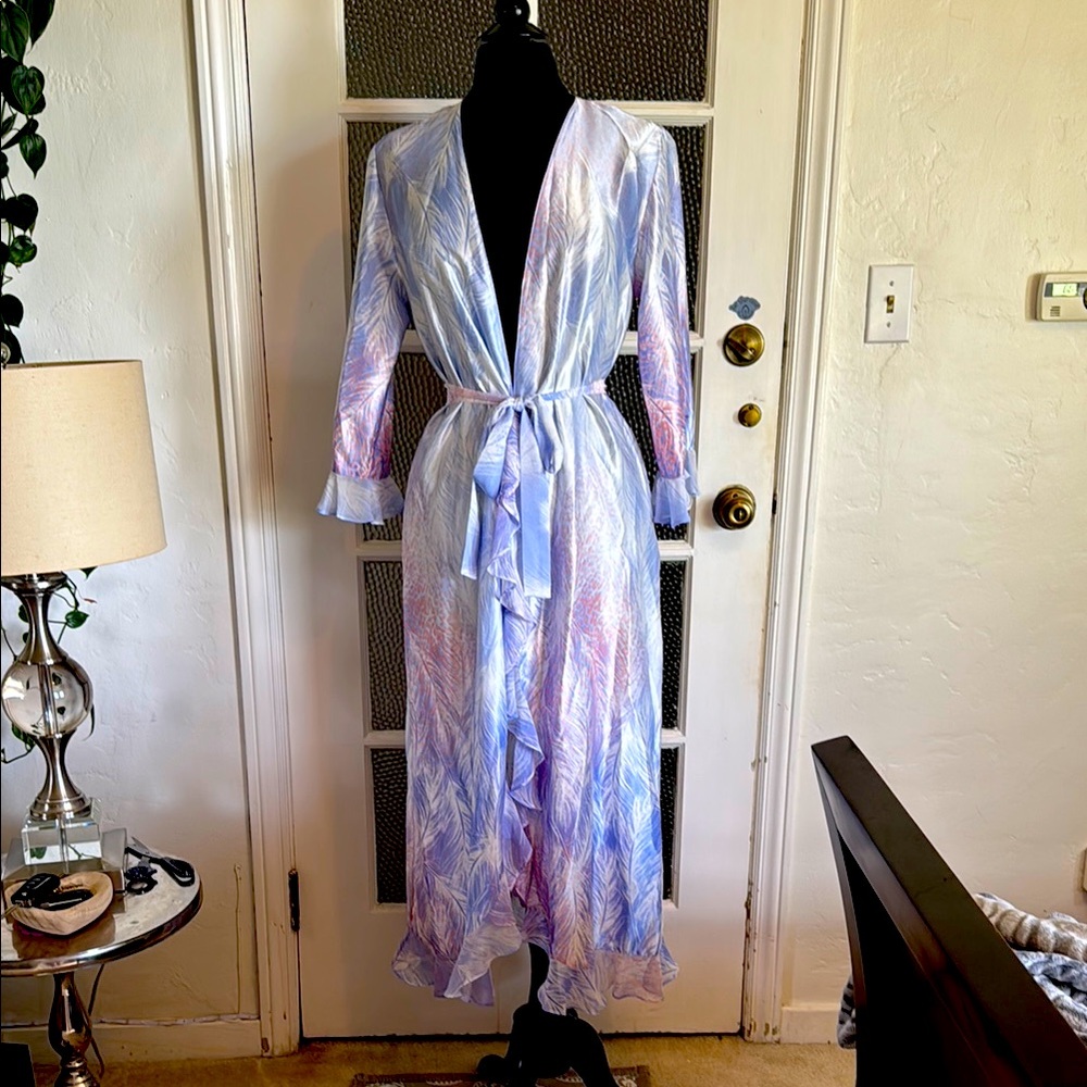 Elegant Pastel Robe with Tie Waist